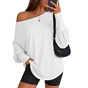 Huukeay Women's Off The Shoulder Shirts Oversized Tops