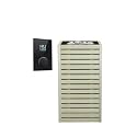 HUUM CORE6 6.5KW Series, Sauna Heater, Customizable Exterior with Control (Sauna Stones Included) (6.5kW Apsen Wood - Black Stainless Steel Inlay, UKU WiFi - Glass)