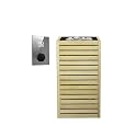 HUUM CORE6 6.5KW Series, Sauna Heater, Customizable Exterior with Control (Sauna Stones Included) (6.5kW Alder Wood - Black Stainless Steel Inlay, UKU WiFi - Mirror)
