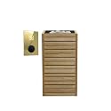 HUUM CORE6 6.5KW Series, Sauna Heater, Customizable Exterior with Control (Sauna Stones Included) (6.5kW Thermo-Aspen Wood - Black Stainless Steel Inlay, UKU WiFi - Gold)