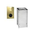 HUUM CORE6 6.5KW Series, Sauna Heater, Customizable Exterior with Control (Sauna Stones Included) (6.5kW Naked - Black Stainless Steel Inlay, UKU WiFi - Gold)