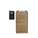 HUUM CORE6 6.5KW Series, Sauna Heater, Customizable Exterior with Control (Sauna Stones Included) (6.5kW Thermo-Aspen Wood - Black Stainless Steel Inlay, UKU WiFi - Glass)