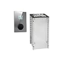 HUUM CORE6 6.5KW Series, Sauna Heater, Customizable Exterior with Control (Sauna Stones Included) (6.5kW Naked - Black Stainless Steel Inlay, UKU WiFi - Mirror)