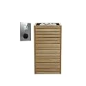 HUUM CORE6 6.5KW Series, Sauna Heater, Customizable Exterior with Control (Sauna Stones Included) (6.5kW Thermo-Aspen Wood - Black Stainless Steel Inlay, UKU WiFi - Mirror)
