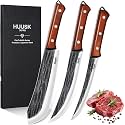 Huusk 3PCS Butcher Knife Set for Meat Cutting, Gifts for Men Women