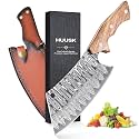 Huusk Meat Cleaver Knife with Sheath - Butcher Knives for Meat Cutting