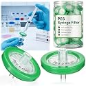 Huwena 100 Pcs PES Syringe Filters for Lab, 25mm, 0.45um