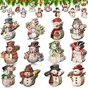 Huwena 36 Pcs Christmas Tree Ornaments Snowman Christmas Decor, Rustic