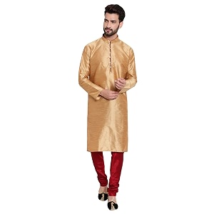 HUZUR Mens Silk 6 Loop Kurta Pajama