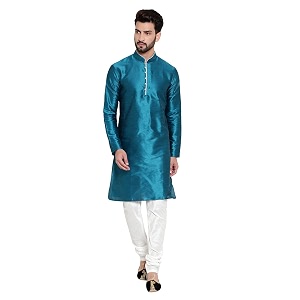 HUZUR Mens Silk 6 Loop Kurta Pajama