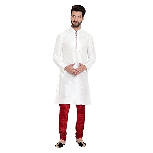 HUZUR Mens Silk 6 Loop Kurta Pajama