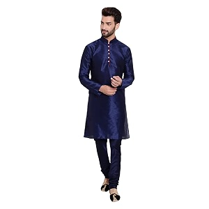 HUZUR Mens Silk 6 Loop Kurta Pajama