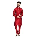 HUZUR Mens Silk 6 Loop Kurta Pajama