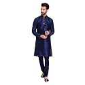 HUZUR Mens Silk 6 Loop Kurta Pajama