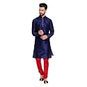 HUZUR Mens Silk 6 Loop Kurta Pajama
