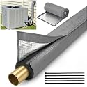 HVAC Pipe Insulation Cover 72"x10.2" AC Line Set Sleeve, Outdoor 5-Layer 600D Oxford AC Copper Lines Cover for Mini Split, Central Air Conditioner, Heat Pump Sunproof, Anti-Freeze Gray