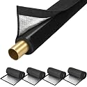 HVAC Pipe Insulation Cover 72"x10.2" AC Line Set Sleeve, Outdoor 5-Layer 600D Oxford AC Copper Lines Cover for Mini Split, Central Air Conditioner, Heat Pump Sunproof, Anti-Freeze Black 4 Pack