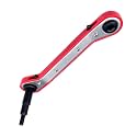 HVAC Service Wrench Set, Air Conditioner Valve Curved Ratchet Wrench (1/4", 3/8", 3/16", 5/16"), with Hexagon Bit Adapter Tool Kit for Refrigeration Equipment and Repair