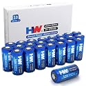 HW CR123A 3V Lithium Battery 24-Pack, 1700mAh High Capacity Photo Batteries