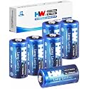 HW CR123A 3V Lithium Battery 6-Pack, 1700mAh High Capacity 123 Batteries
