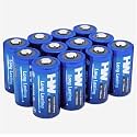 HW CR123A Lithium Batteries 12-Pack, 1700mAh 3V Photo Battery