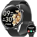 Hwagol Smart Watches for Men Women Android Phones iPhone Compatible(Bluetooth Call),1.39'' Round Fitness Tracker Heart Rate/Sleep Monitor,100+Sport Modes Pedometer (Black Steel)