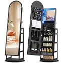 HWB Mirror Jewelry Cabinet Standing: Full Length Mirror with Storage
