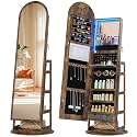 HWB Mirror Jewelry Cabinet Standing: Full Length Mirror with Storage