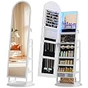 HWB Mirror Jewelry Cabinet Standing: Full Length Mirror with Storage
