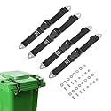 HX AURIZE Trash Can Lid Lock Strap, Universal Round & Square Bins, 4 Pack