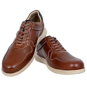 Hx London Leather Men Perforations Round Toe
