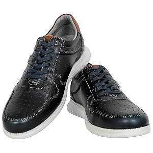 Hx London Leather Men Perforations Round Toe