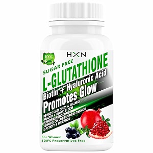 hxn glutathione tablets for women  l-glutathione vitamin c nac hyaluronic acid biotin amp collagen  skin health amp brightening support  whitening antioxidant supplement -90 glutathione tablets