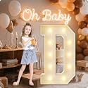 HXWEIYE Large Marquee Letter D, 3FT Battery Operated, Easy to Assemble