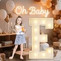 HXWEIYE Large Marquee Letter E, 3FT Battery Operated, Easy to Assemble