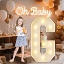 HXWEIYE Large Marquee Letter G, 3FT Battery Operated, Easy to Assemble