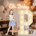 HXWEIYE Large Marquee Letter P, 3FT Battery Operated, Easy to Assemble