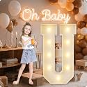 HXWEIYE Large Marquee Letter U, 3FT Battery Operated, Easy to Assemble