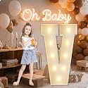 HXWEIYE Large Marquee Letter V, 3FT Battery Operated, Easy to Assemble