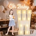 HXWEIYE Large Marquee Letter W, 3FT Battery Operated, Easy to Assemble