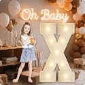 HXWEIYE Large Marquee Letter X, 3FT Battery Operated, Easy to Assemble