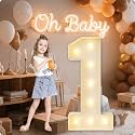 HXWEIYE Large Marquee Numbers 1, 3FT Battery Operated, Easy to Assemble