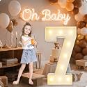 HXWEIYE Large Marquee Numbers 7, 3FT Battery Operated, Easy to Assemble