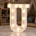 HXWEIYE Light Up Letters U, 8.58 Inch Battery Opearted, 11 LEDs