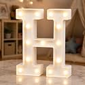 HXWEIYE Light Up Letters H, 8.58 Inch Battery Opearted, 15 LEDs