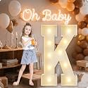 HXWEIYE Large Marquee Letter K, 3FT Battery Operated, Easy to Assemble