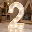 HXWEIYE Light Up Numbers 2, 8.58 Inch Battery Opearted, 8 LEDs