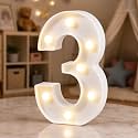 HXWEIYE Light Up Numbers 3, 8.58 Inch Battery Opearted, 7 LEDs