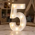 HXWEIYE Light Up Numbers 5, 8.58 Inch Battery Opearted, 7 LEDs