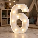 HXWEIYE Light Up Numbers 6, 8.58 Inch Battery Opearted, 8 LEDs